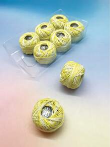 1 Box Of 6pcs/8pcs/12pcs Yellow Tone Hand-Embroidered Thread, Suitable For Cross-Stitch, Crochet, DIY Crafts - Multicolor - View 6