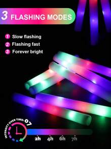 FEINYTAA Glow Sticks Bulk, 101 Pack LED Light Up Foam Sticks 3 Modes Color Flashing,Glow Party Supplies For Wedding Birthday, Raves, Concert, Camping, New Year, Carnival, Halloween Christmas