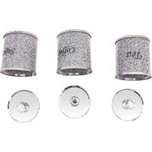 SENDERPICK Juego de 3 recipientes para azúcar, café y té - Recipientes con tapas de cristal espejado - Cristal brillante - Cristal espejado - Recipientes con tapa para azúcar