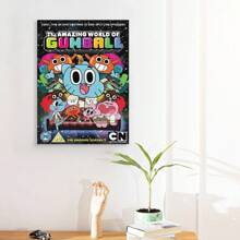 Framed Amazing World Of Gumball Canvas Wall Art - Less Anime Poster, Perfect For Bedroom & Room Decor