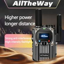 Rapid Radios Unlimited Range Global Walkie Talkie Nationwide 4G Ptt Two Way Radios With FM Radio, SOS Alarm Long Range Radio For Group Communication, Family(2pcs With SIM Cards)