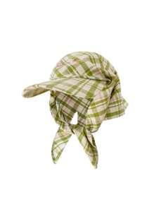 1pc Unisex Plaid Striped Embroidered "Something" Graphic Bucket Hat, Versatile Sun Hat, UV Protection, Suitable For Hiking, Cycling, Casual, Beach, Vacation, Daily Use - Style 1 - View 18