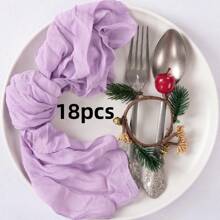 6/12/18/24/30pcs Set Balinese Sheer Coffee Color Napkins, 19.7 X 19.7 Inch Square Romantic Boho Style Transparent Napkins For Gift, Decoration, Vintage Bridal Shower, Birthday Party, Holiday Table Centerpiece (Multi-Color Options)