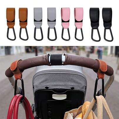 1/2pcs Baby Stroller Hook, Universal Pram/Stroller Accessories Hanging Hook, PU Clip Stroller Accessories