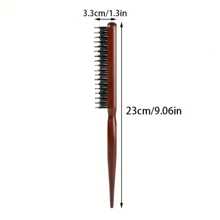 1pc Fluffy Round Hair Brush With Plastic Handle - A Professional Hairdressing Tool Suitable For Scalp Massage Combs Of Normal Hair Types - Multicolor - View 11