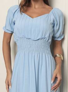 Women's Long Elastic Dress - Celeste - Ver 4