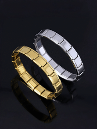 1 set Elegante pulsera modular entrelazada de acero inoxidable, regalo ideal para amigos, adecuado tanto para hombres como para mujeres, mejor opción para uso diario