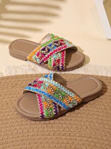 Kids Flat Sandals, Girls Flat Heel Slippers, Children Sandals Slides