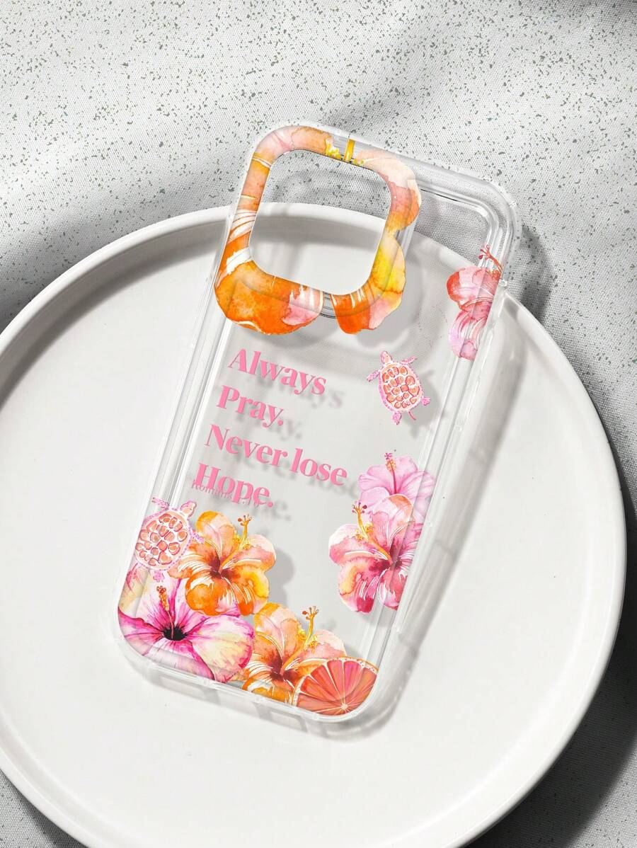 Summer Hibiscus Floral Pattern Print Phone Case Compatible With IPhone & Compatible With Samsung Galaxy Waterproof Shockproof Anti-Fall Scratch Resistant,International Version, Not The Domestic Version - Multicolor - View 1