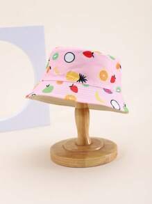 1pc Kids Fruit Print Bucket Hat, Sun Protection Bucket Hat For Boys & Girls, 3-6Y, Spring
