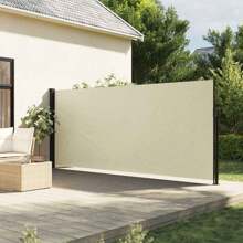 vidaXL Tenda Da Sole Laterale Estensibile, Color Crema, 160 X 600 Cm, Resistant To Vento, Ai Raggi Solari, All'acqua E Ai Raggi UV. - White - View 1