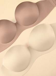 2pcs/Set Strapless Women Wireless Padded Seamless Lingerie Bra For Backless/Strapless Dresses & Wedding Gowns, Lift And Support