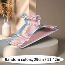 Stainless Steel Coated Hangers With Shoulder Grooves And Hooks, , Sturdy And Space-Saving Clothes Hangers, Rust-Proof, Crack-Resistant, Ideal For Clothes Drying (Assorted Colors)