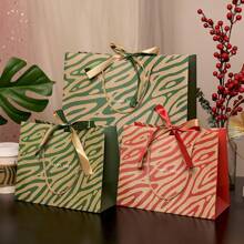 绿色礼品袋派对礼品袋豪华服装袋礼品包装袋带丝带 - 彩色 - 查看 8