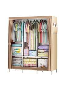 1 Stück tragbare Kleiderorganizer, multifunktional, modischer Kleiderschrank, staubdicht, freistehende Anzeige, bodenständiges Aufbewahrungsregal mit Vorhang, Schlafzimmer & Wohnzimmer Aufbewahrungsschrank, Ferien & Weihnachtsgeschenk, Kindergeschenk