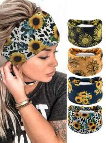 3 pièces/1 pièce Bandeau élastique à nœud de style bohème, bandeau de sport imprimé large, doux et respirant pour femmes et adolescentes, tenue décontractée et sportive, accessoires cheveux, turban, bandeau de transpiration, serre-tête