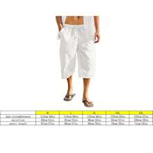 Mens Beach Linen Shorts Casual Loose Cotton Cropped Pants Elastic Waist Drawstring Summer Classic Beach Shorts With Pockets - xanh quân đội - Xem 6