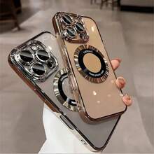 推出一款时尚透明磁性无线充电手机壳，兼容 iPhone 16、15、14、13、12 和 11 Pro Max Plus 型号，其中包括一个带 MagSafe 的镜头保护器和一个防震 TPU 透明外壳。