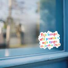 1PC This Human Will Provide A Safe Space Vinyl Sticker - Ally & Inclusive Decal, No Question Asked Waterproof Sticker For Water Bottles, Laptops & Tumblers, Pride Month Gift, Mental Health Awareness Sticker