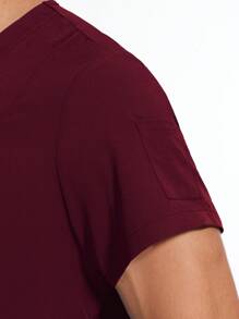 Uniformes quirúrgicos para hombres, conjuntos de ropa de enfermería (Parte superior + Pantalones), uniformes de enfermería, ropa de trabajo para salón de belleza, uniformes hospitalarios - Burdeos - Ver 8