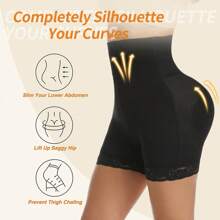 Women Butt Lifter Padded Lace Shapewear High Waist Tummy Control Panties Butt Shaping Hip Enhancer Body Shaper Fake Buttock Underwear Shorts - 黑色 - 查看 7