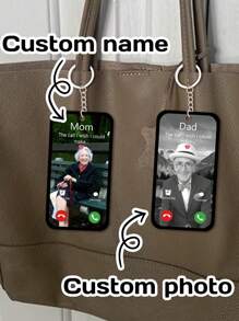 Custom Memorial Photo Keychain, Personalized Name Keychain, Customized Acrylic Keychain, Customizable Sympathy Gift, Father's Day, Mother's Day Gift - Multicolor - View 1