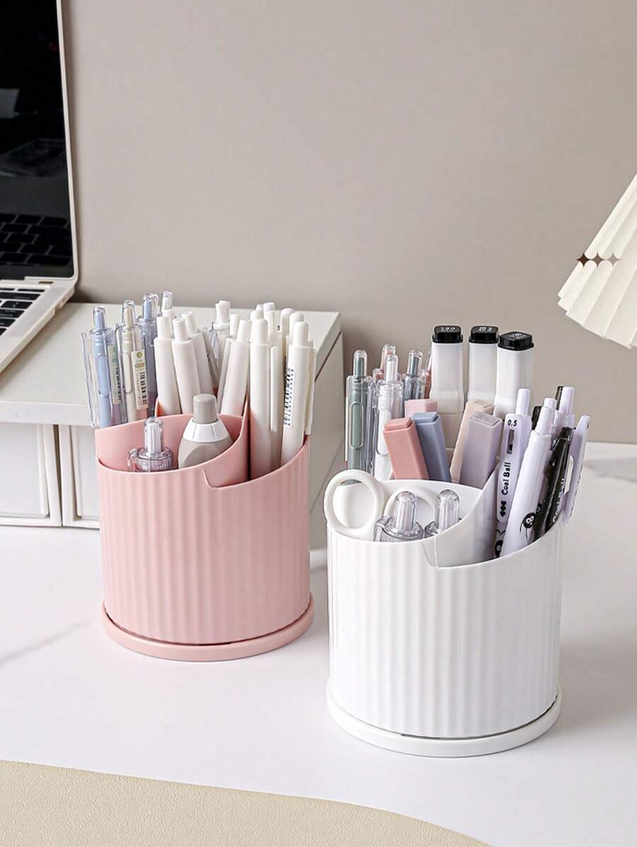 Soporte giratorio multifuncional de escritorio para bolígrafos, Organizador de maquillaje, Caja de almacenamiento para dormitorio de estudiantes, Estantería contenedora de bolígrafos, Decoración para el hogar y el baño