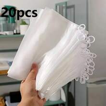 20 piezas Bolsas de cierre de plástico transparente reutilizables con asas - Impermeables, excelentes para viajes o almacenamiento