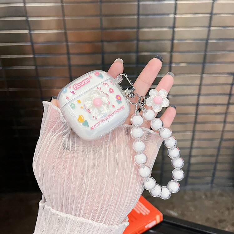 花朵透明花卉图案保护壳适用于 FreeBuds 5i/6i 无线蓝牙耳机，硅胶透明耳塞套适用于 FreeBuds 4/5/SE/SE2，新款渐变紫透明保护壳适用于 FreeBuds SE3，时尚女士 - 透明小花 - 查看 14