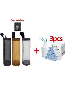 1pc Home Grocery Bag Holder Wall Mount Plastic Bag Holder Dispenser Hanging Storage Trash Garbage Bag Kitchen Garbage Organizer - Multicolor - View 41