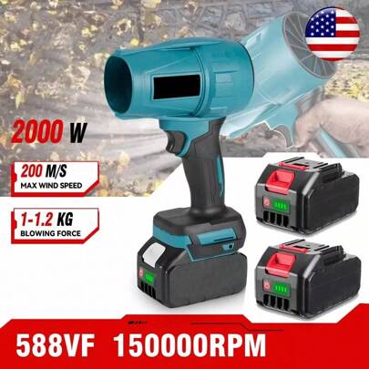 Jet Dry Mini Blower 150,000RPM Portable Air Blower Super Jet Fan Turbo+2 Battery