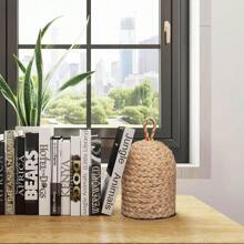 Natural Wicker Door Stopper With Handle Decorative Door Stop Heavy Indoor Doorstop Rustic Farmhouse Blocker Jammer 5.1''D X 7.5''H Jute - 自然1 - 查看 5