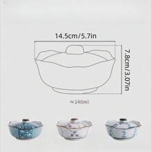 240ML 花式带盖碗，汤碗，沙拉，酸奶，燕麦片，碗，用于甜点，零食，谷物，冰淇淋，水果面条，意大利面，寿司，蒸蛋炖锅 - 用于微波炉，烤箱，洗碗机，家用器皿厨房，送给家人和朋友的绝佳礼物，学校用品