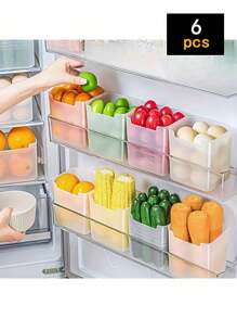2/3/6 Pezzi Organizer per Frigorifero, Contenitori Portatili Trasparenti per Conservazione Alimenti, Grandi Organizer per Ordinare gli Alimenti per Porte Laterali del Frigorifero e Piani di Lavoro, Organizzatori e Accessori per la Cucina