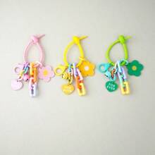 创意糖果色花心吊坠钥匙扣可爱小花朵钥匙圈包包挂件配饰夏季
