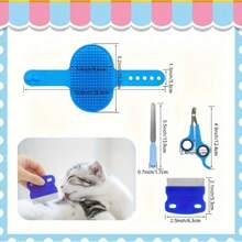 Set de 9 piezas de kit premium de aseo para conejos con cepillo de peinar, cortaúñas y peines para mascotas - Mantenga a su conejo feliz y saludable - Multicolor - Ver 2