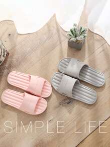 1 par de chanclas femeninas de verano para uso doméstico y baño, antideslizantes, con suela suave, chanclas de pareja de verano para el hogar