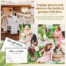 20Pcs Bridal Shower Games Who Knows The Bride Best What Did The Groom Say He Said She Said Advice And Wishes For Mr And Mrs Cards, Date Night Wedding Games For Guests Wedding Shower Decor Fun Activities For Weddings, Bridal Showers And Bachelorette Parties - Advice and Wishes - View 2