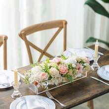 Acryl Vase, rechteckige Acryl Vase, transparente Blumen Tischdekoration für Esszimmer, Familienfeier, Heimdekoration, Raumdekoration, Blumenvase, Glasvase