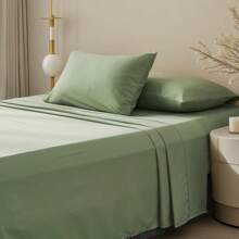 7 Piece(Queen / King) Bed In A Bag Comforter Set, Stylish Solid Comforter, Soft Microfiber, Comfortable And Warm, Cloud-Like Soft Bedding Set, Bedroom Decor For Spring/Summer/Autumn/Winter,Ideal Gift - 綠色 - 查看 3