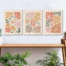 3pcs Natural Floral Posters, Landscape Wall Arts, Retro Minimalist Style, Boho, Ideal Gift For Living Home Decor,Bedroom Decor,Room Decoration Stuff,No Frame 50x70cm/19.68x27.55inch Gifts Birthday Graduation