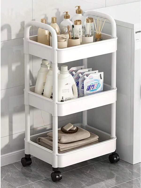 3 Tier Storage Trolley Cart On Wheels Kitchen Bathroom Laundry Rolling Rack