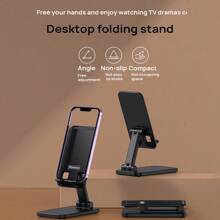 Newmine Mobile Phone Holder ZJ01 Folding In One Piece Small And Convenient Intimate Groove Design Double Shaft Design Angle Free Adjustment Reserved Charging Port - Black - View 2