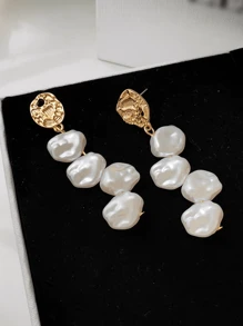 1 对时尚精致巴洛克风格个性化吊坠耳环，适合女性聚会/商务珠宝 - 彩色 - 查看 6