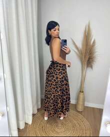 Leopard Wrap Skirt - 鏽棕色 - 查看 2