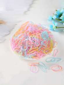 1 000 pièces d'élastiques colorés pour enfants + 2 pièces de bracelets accessoires pour cheveux pour filles
