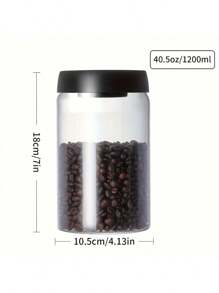 1 pieza Canister de vidrio borosilicato de alta calidad, para granos de café y almacenamiento en la cocina - Capacidad de 480 ml / 860 ml / 1150 ml / 1720 ml - Transparente - Excelente para mantener la frescura y el aroma