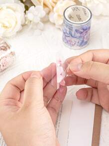 6 Rolls/Box Handbook Material Tape Plant Flower Plant Tape, Creative Waterproof PET Material Design Sticker Roll, Suitable For Photo Album Border Decoration DIY Hand Account Decoration Landscape Material Tape, Hand Account Gift For Friends - Multicolor - View 7