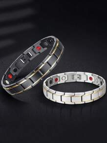 1 pièce Bracelet métallique magnétique à la mode et polyvalent pour hommes