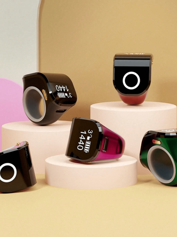 قطعة واحدة من خاتم رقمي ذكي عد يدوي مقاوم للماء قابل للشحن، أداة عد إلكترونية